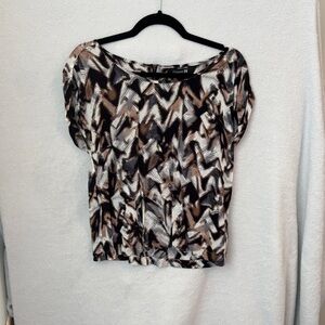 Forever 21 Women's Zigzag Print Blouse - Black and Brown